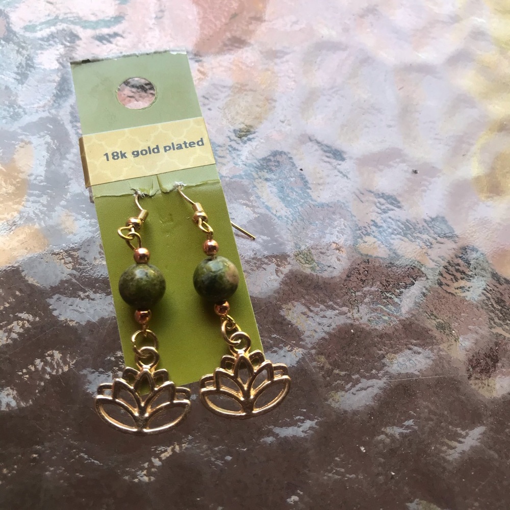 18k gold plated Unkite dangle earrings